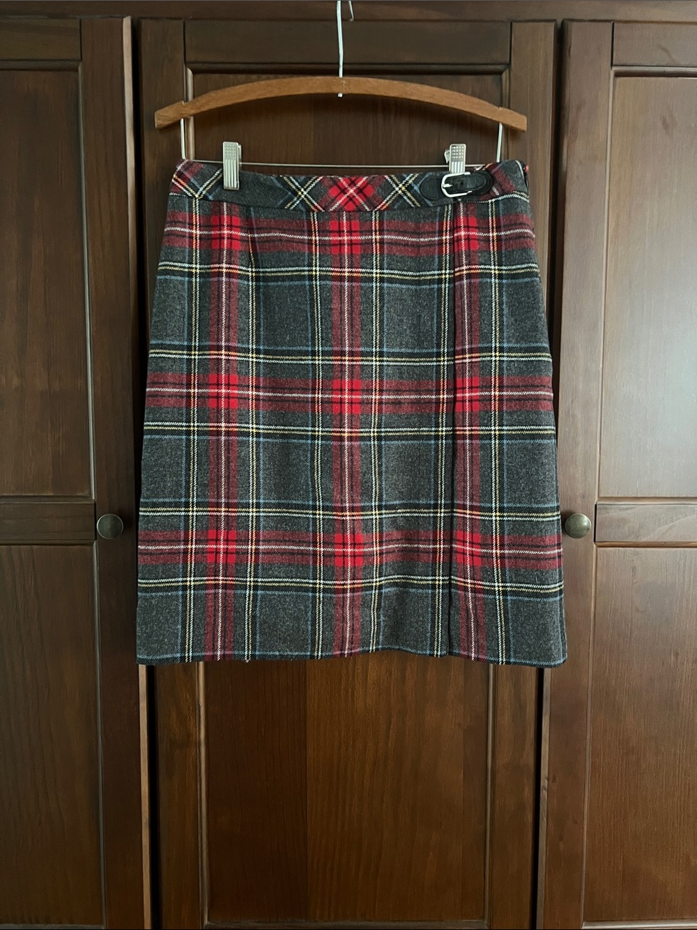 Pendleton Vintage Plaid Wool Kilt Wrap Skirt Buckle Made in USA 8